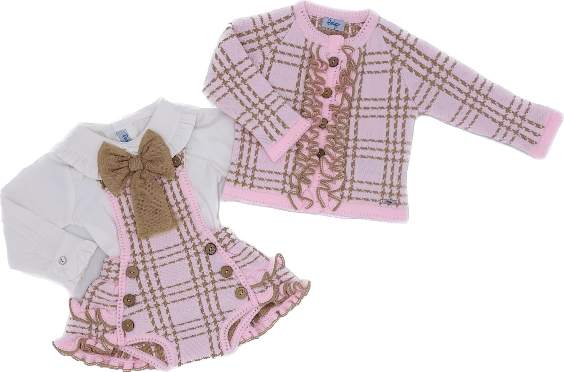 Pink and Camel Winter Knit
